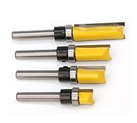 1 pieza de 1/4 de vástago de plantilla de moldura de bisagra de mortaja de extremo recto, cortador de espiga de limpieza para carpintería, juego de brocas para cepilladora de madera (4 piezas)