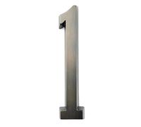 1 pieza de 101 mm metal for número casa, autoadhesivo for exteriores, pegatinas for puerta buzón, 4 pulgadas, aleación zinc plateada/negra #0-9(Black,1)