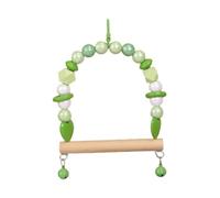 1 pieza de 18 x 14 cm juguete para pájaros, cuentas de madera de corazón colorido, hamaca, juguete para loro, escalera de madera con campanas, jaulas de pájaros, accesorios para cacatúas, columpio