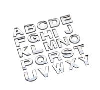 1 pieza de 25 mm, letras decorativas for número de coche, pegatinas cromadas 3D de aleación de metal, emblema impermeable, insignia, etiqueta trasera, accesorios exteriores(E)