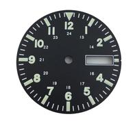 1 Pieza de 29 mm, Esfera C3, Ventana Luminosa de Calendario Doble, Compatible con el Movimiento NH36(15)