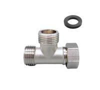 1 pieza de 3 vías de latón válvula en T - 1/2" recto y conector lateral de 1/2" - Adaptador universal en T para tanque, lavadora y grifos de cocina