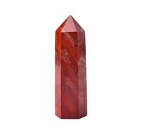 1 pieza de 300-350 g de piedra preciosa de cuarzo con forma de torre de cristal de jaspe rojo de una sola punta.