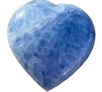 1 pieza de 310-400 g de piedra preciosa de corazón de calcita azul for decoración del hogar y la oficina. Adivinación.
