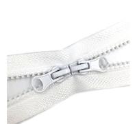 1 pieza de 5#, deslizadores de cremallera doble, cremallera de resina de colores para ropa, bolsa, suministros de costura, cremallera de separación,Blanco,90cm
