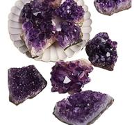 1 pieza de 85-100 g de piedra cruda de de amatista, cristales morados, punta de cuarzo de roca