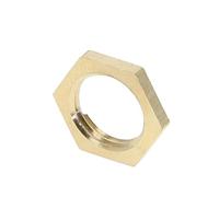 1 pieza de accesorios de tubería de latón BSP, rosca macho/hembra, codo recto, 3 vías, 4 vías, junta de tuerca, adaptador y acoplador de latón.(Nut-F,3/8")