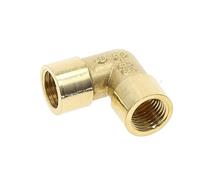 1 pieza de accesorios de tubería de latón BSP rosca macho hembra codo recto 3 vías 4 vías junta de tuerca de enchufe, conector de acoplador de adaptador de latón(Elbow-FF,3/8")