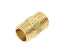 1 pieza de accesorios de tubería de latón BSP rosca macho hembra codo recto 3 vías 4 vías junta de tuerca de enchufe, conector de acoplador de adaptador de latón(Straight-MM,1/4")