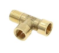 1 pieza de accesorios de tubería de latón BSP rosca macho hembra codo recto 3 vías 4 vías junta de tuerca de enchufe, conector de acoplador de adaptador de latón(Tee-FFM,1/4")