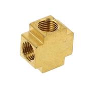1 pieza de accesorios de tubería de latón BSP, rosca macho/hembra, codo recto, 3 vías, 4 vías, junta de tuerca, adaptador y acoplador de latón.(Gasket,1/4")