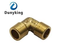 1 pieza de accesorios de tubería de latón BSP, rosca macho y hembra, codo recto, 3 vías, 4 vías, junta de tuerca, adaptador de conector de latón(Elbow-MM,3/8")