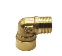 1 pieza de accesorios de tubería de latón BSP, rosca macho y hembra, codo recto, 3 vías, 4 vías, junta de tuerca, adaptador de conector de latón(Elbow-FM,1")