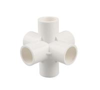1 pieza de accesorios de tubería de PVC blanco, codo recto, conector en T, adaptador de tubería de agua, juntas de 3, 4, 5 y 6 vías(6 Way,I.D 32mm)