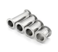 1 pieza de accesorios de tubería recta de acero inoxidable 304 KF16 KF25 KF40 KF50 longitud de la brida 40 50 60 80 100 120 150 200 mm (KF16, 100 mm)