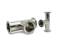 1 pieza de acero inoxidable 304 en T KF16 KF25 KF40 KF50 T brida recta triple abrazadera conector accesorios tubo 30/40/55/75 mm anillo OD (KF16)