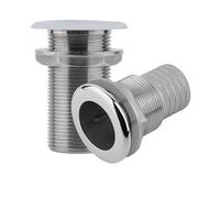 1 pieza de acero inoxidable 316 for barco, accesorio de válvula de paso de casco marino de 1/2 pulgada, 3/4 pulgada y 1 pulgada, kit de tapón de drenaje de drenaje de piso con salida de agua(Half Type