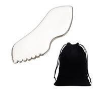 1 pieza de acero inoxidable Gua Sha, metal Gua Sha, herramienta Gua Sha, herramienta de belleza y cuidado de la piel, masajeador, fácil de llevar, ideal para la relajación muscular (plata)