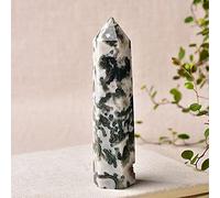 1 pieza de ágata natural, punto de cristal, torre de ágata acuática, gran tamaño, cuarzo, obelisco, mineral, Reiki, piedra curativa, adornos, decoración del hogar, ágata natural_110-130mm