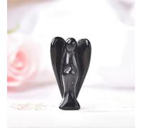 1 pieza de amatista natural ángel gema bolsillo guardián escultura decoración del hogar estudio decoración artesanía regalo, obsidiana