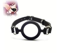 1 Pieza de Anillo bucal de Silicona y Cuero para Trajes de Juego.