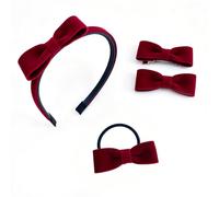 1 Pieza De Banda Para El Cabello Rojo, 1 Pieza De Cuerda Para El Cabello Y 2 Horquillas, Adecuado Para Atar Coletas Y Arreglar Flequillo Roto.