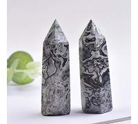 1 pieza de barra hexagonal de cristal natural, punto de cristal, adorno mineral, piedras curativas para la salud, varita, decoración moderna para el hogar, colección de regalos-Picasso stone_60-70mm