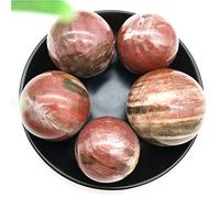 1 pieza de bola de esfera de cristal silicificada de madera petrificada natural, decoración de curación energética, piedras naturales y minerales-48-50mm