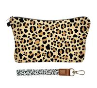 1 Pieza De Bolsa De Estampado De Leopardo Y 1 Pieza De Cordón De Estampado De Leopardo, Bolsa De Almacenamiento Retro, Bolsa De Almacenamiento De Gran Capacidad, Suministros De Viaje.