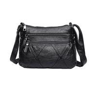 1 bolso bandolera casual negro, herramientas de almacenamiento portátil, bolsa de hombro de gran capacidad, bolsa de cuero con múltiples compartimentos, bolso ajustable para mujer (26 x 8 x 19 cm),