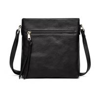 1 Pieza De Bolso De Manta De Cuero Pu Negro, Bolso De Cuerpo Cruzado De Moda Y Simple, Correas De Hombro Ajustables, Bolsas Con Gran Capacidad.
