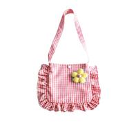 1 pieza de bolso para niños, bolso cruzado de flores, bolso de hombro para niños, bolso a cuadros, bolso de gran capacidad, adecuado para compras diarias, regalos