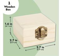 1 pieza de cajas pequeñas de madera sin terminar para suministros de manualidades, cofres de madera para joyería y proyectos de bricolaje que se pueden pintar
