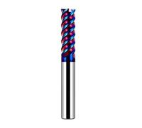1 pieza de carburo de tungsteno de acero con nanorrevestimiento azul HRC75 - Fresa plana de 4 flautas for maquinaria CNC, fresa de extremo de acero inoxidable, 8.0x30Cx8Dx75L(4.0x20Cx4Dx100L)