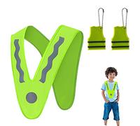1 pieza de chaleco reflectante para el hombro, 2 piezas de colgante de chaleco reflectante, chaleco triangular de advertencia de seguridad para niños, adecuado para ciclismo y deportes
