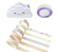 1 Pieza De Cinta Arcoíris, 1 Pieza De Cortador De Nubes, 5 Rollos De Cinta Manual, Dispensador De Cinta, Dispensador De Cinta De Mesa, Accesorios Manuales