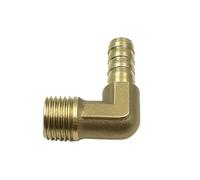 1 pieza de codo de latón for tubería de 4, 6, 8, 10 y 12 mm, conector macho de cobre con púas for manguera M5, M6, M8, M10 x 1, M12, M14 y M16 x 1,5.(M16x2-8mm Barb)