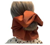 1 pieza de coleteros seda teñidos gran tamaño for mujeres y niñas, banda elástica for el cabello color sólido, for(Caramel)