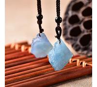 1 pieza de colgante de aguamarina, cuarzo de zafiro natural, piedra azul, cristales crudos para hombres, mujeres, joyería, muestras minerales, amantes, regalo, irregular