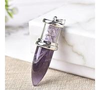 1 pieza de colgante de piedra natural con forma de amatista, joyería colorida para hombres y mujeres, gema Mineral, cristal de cuarzo, regalo, amatista