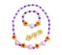 1 Pieza De Collar De Flores, 1 Pieza De Pulsera, 1 Pieza De Horquilla, Joyas Coloridas Y Lindas, Joyas De Vestir Para Niños, Piezas De Repuesto.