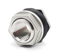 1 pieza de conector de tanque de agua SS304 con mamparo de rosca hembra DN15-DN50 Adaptador de acero inoxidable SS304(DN40 310g)