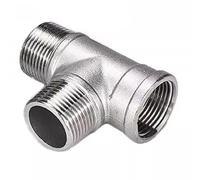 1 Pieza De Conector En T De 3 Vías Roscado Macho+hembra+macho For Tubería De 1/4", 3/8", 1/2", 3/4", 1" Y 1-1/2". Acero Inoxidable SS304. Multifuncional.(3/4")