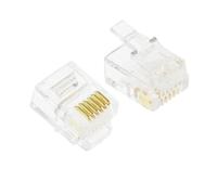 1 Pieza de Conectores de Extremo de Cable de 4 Pines, 6 Pines y 8 Pines, Conector telefónico, Conector de Internet RJ9, 4P4C, RJ11, 6P4C, 6P6C, RJ45, 8P8C, Cristal(6P6C,20PCS)
