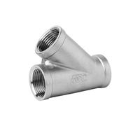 1 Pieza De Conexión En Y De Acero Inoxidable 304, Rosca Hembra De 1/4", 3/8", 1/2", 3/4", 1", 1-1/4", 1-1/2", 2", Con Unión En T Oblicua De 45 Grados.(DN15)