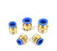 1 pieza de conexión rápida de 1/8", 1/4", 3/8", 1/2", rosca macho BSP, conexión de tubería neumática recta, conector de manguera rápido a presión, ajuste de tubo OD 4 mm 6 mm 8 mm 10 mm(Tube OD 8mm3/8
