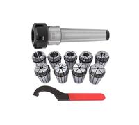 1 pieza de cono Morse MT2 MT3 MT4 ER25, 9 pinzas de resorte ER25, 1 llave ER25 for abrazadera de mandril de 1-16 MM, herramienta de torno de fresado(MTB2-ER25(11PCS))