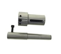 1 pieza de contrapunta flotante con cono Morse, manguito fijo, soporte de matriz redonda telescópico for fresado de torno con rosca macho(20mmx3)