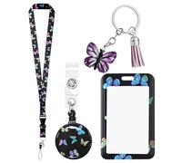 1 Pieza De Cordón De Mariposa, 1 Hebilla Fácil De Quitar, 1 Cubierta De Tarjeta Y 1 Hebilla, Cordón De Mariposa, Cordón Retráctil, Adecuado Para Enfermeras, Maestros Y Personal De Oficina.