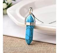 1 pieza de cristal natural amatista rosa cuarzo cristal punto colgante cuarzo mineral joyería pareja decoración vacaciones DIY regalo joyería, azul turquesa